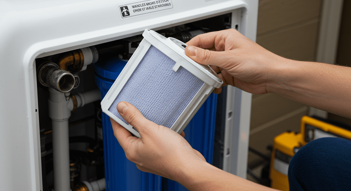 Homeowner Maintaining Filtration System