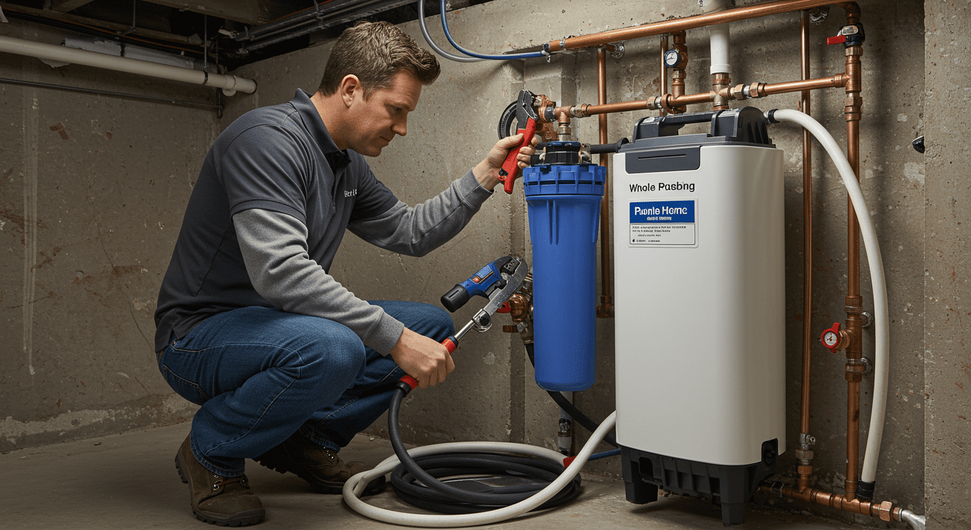 Plumber Installing Filtration System